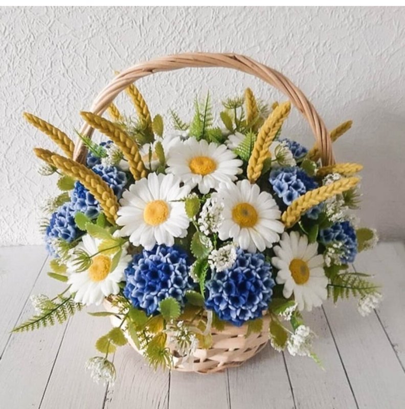 Ромашки в корзине