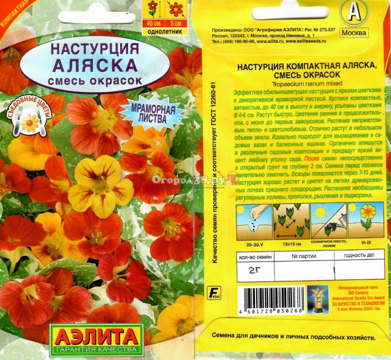 Настурция низкорослая Аляска