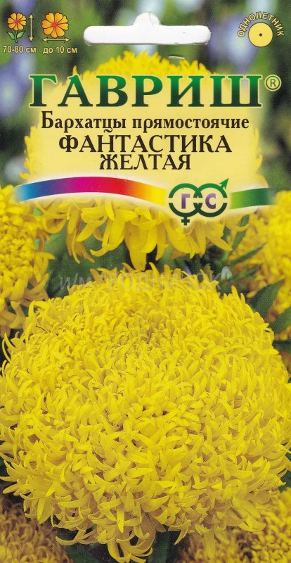 Бархатцы фантастика желтая Гавриш