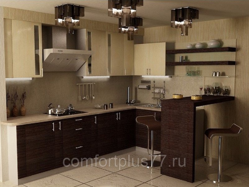 Кухни с барной стойкой