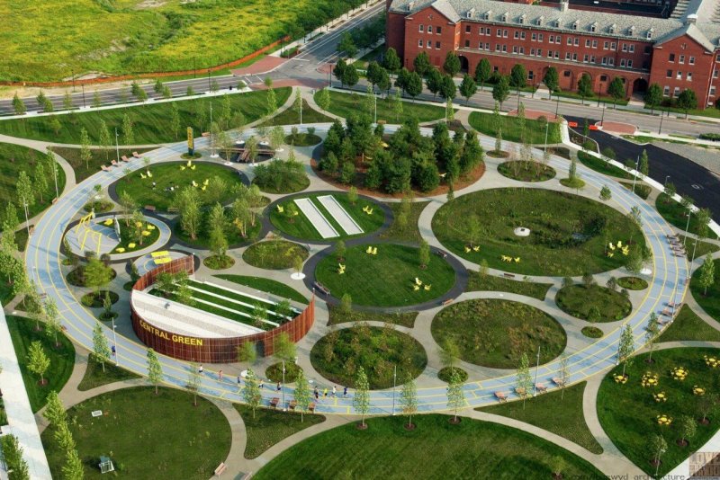 Парк Navy Yards Central Green в Филадельфии