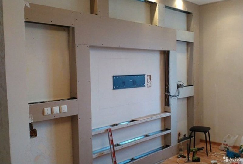 Ниша под телевизор из гипсокартона