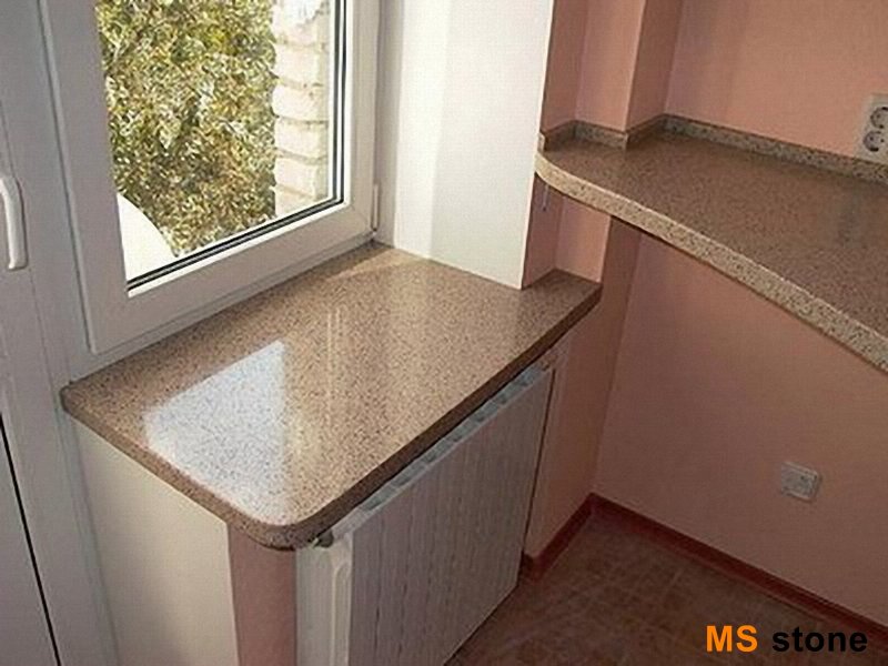 Подоконник-столешница из искусственного камня