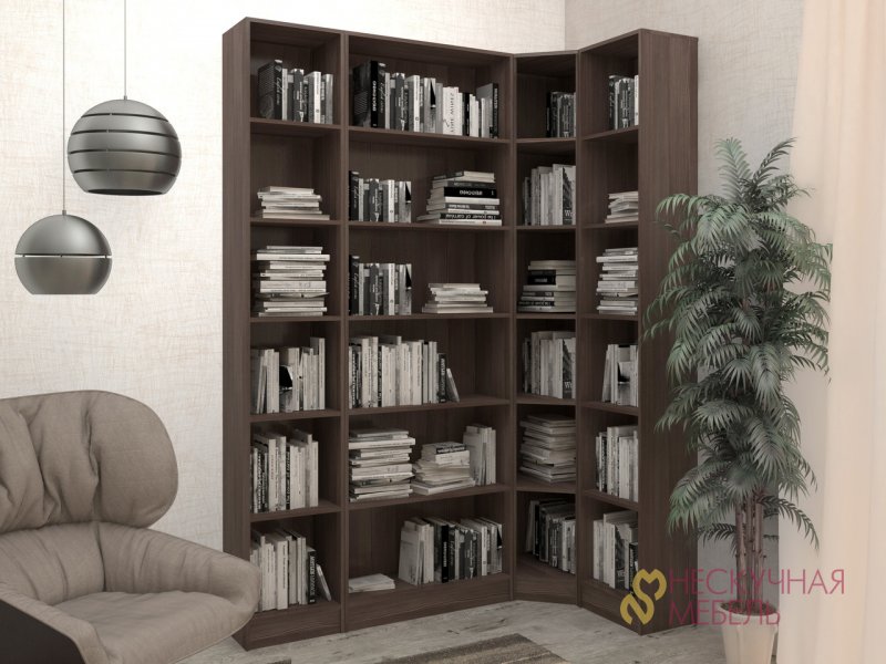 Угловой книжный стеллаж