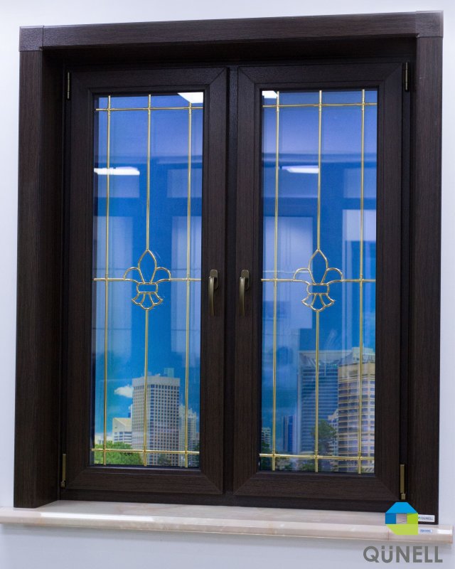 Алюминиевая входная двухстворчатая остекленная дверь 1800x2100