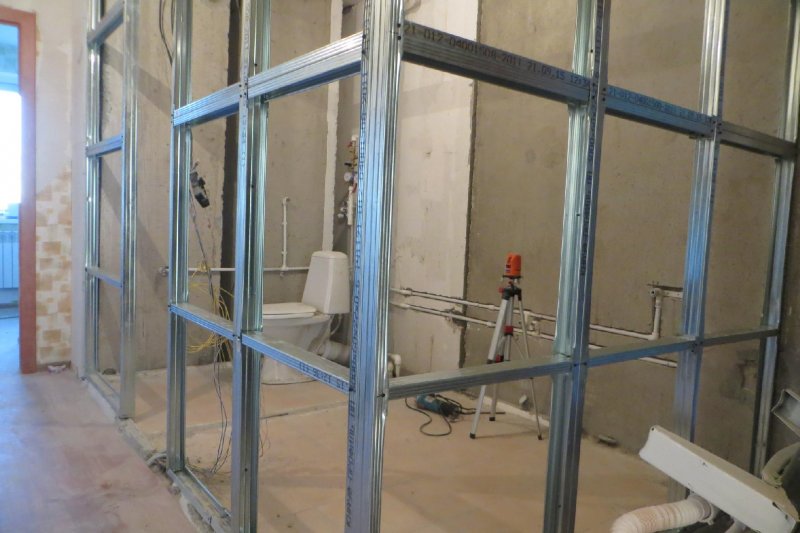 Перегородка под ГКЛ из профиля 75