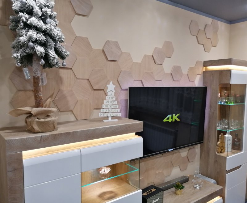 Деревянные стеновые панели 3d Hexagon
