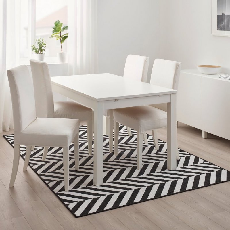 Ковер безворсовый ikea черно-белый