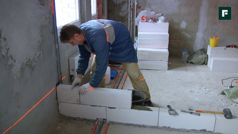 Перегородки из газобетонных блоков