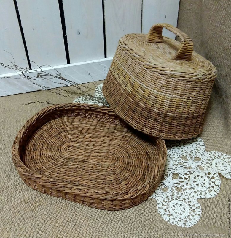 Плетеные корзины из бумажной лозы