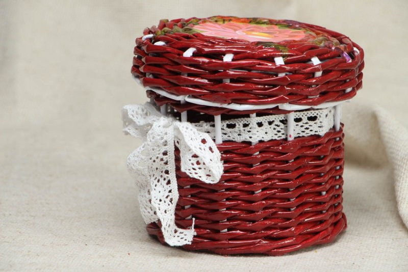 Круглые корзины из лозы