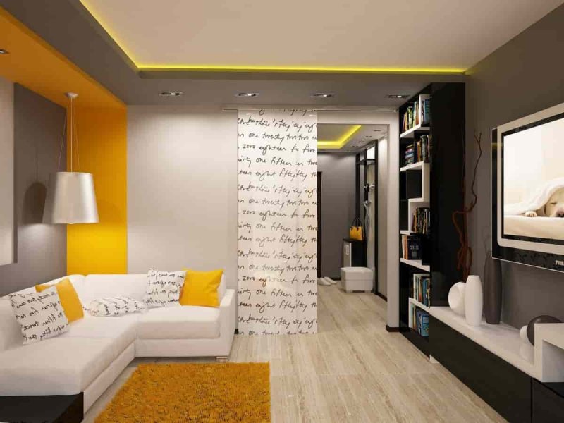 Гостиная интерьер 40м2
