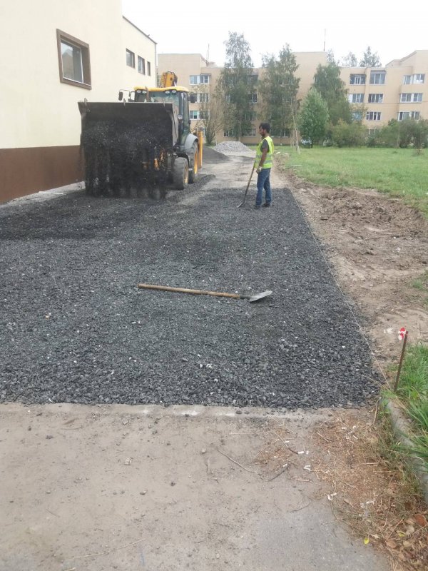 Отсыпка асфальтовой крошкой технология