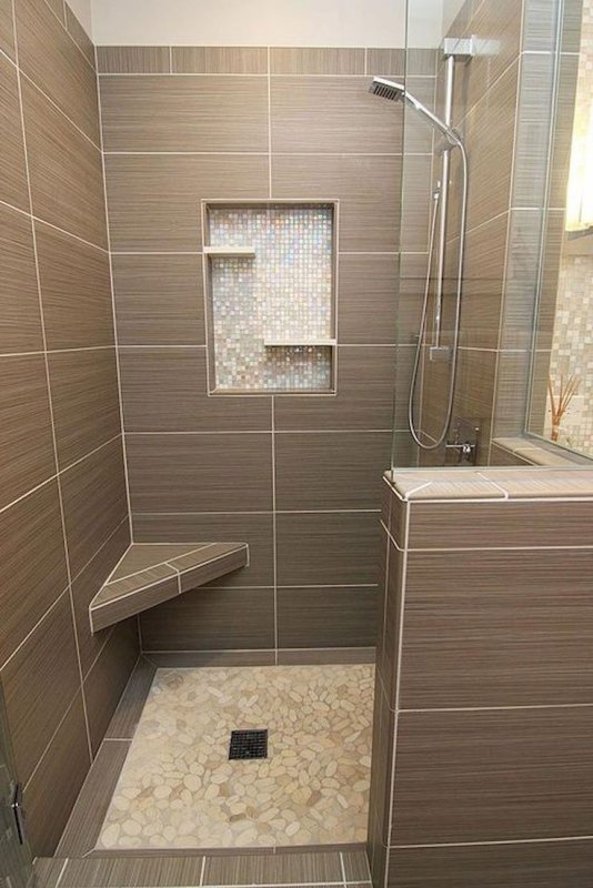 Ванные с душевой кабиной из плитки