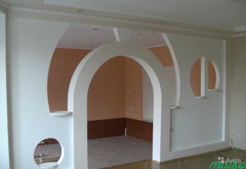 Фигурные арки из гипсокартона