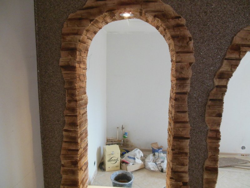Отделка арки гибким камнем
