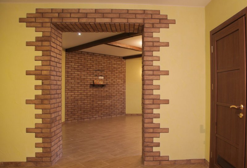 Отделка арки декоративным камнем