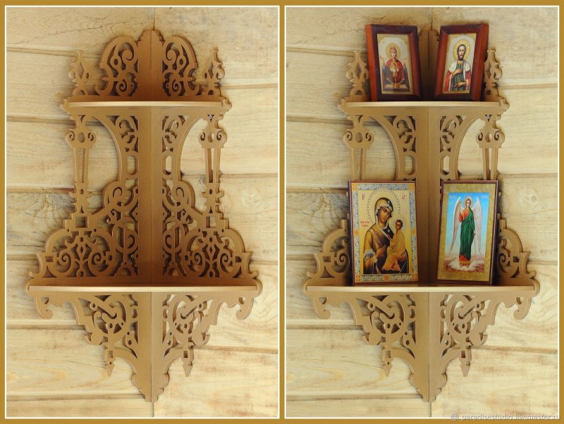 Иконная полка угловая