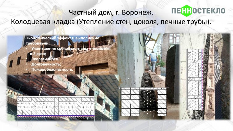 Кирпичная стена в 640 мм с утеплителем