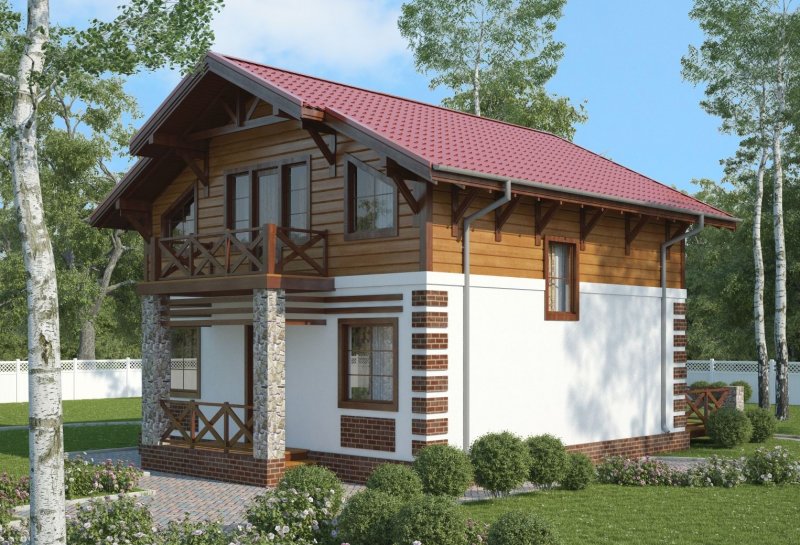 Дом из газобетона и бруса проекты