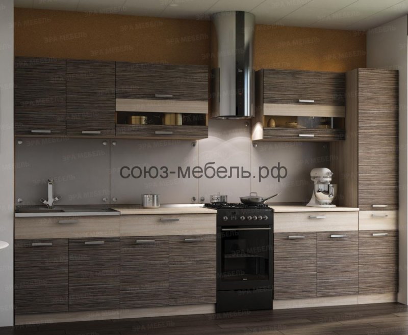 Кухня Эра 2.8 м зебрано