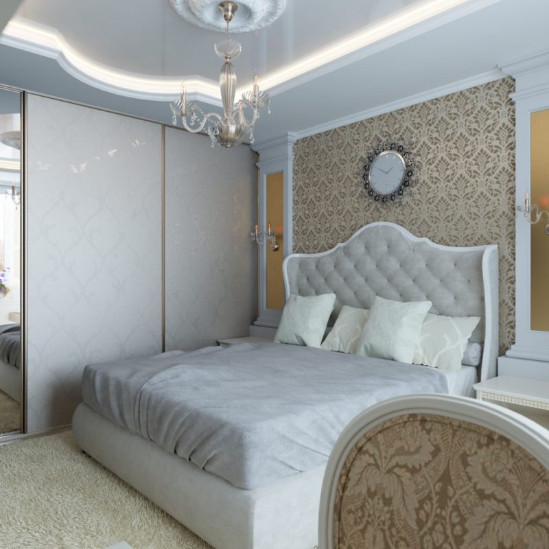 Потолки из гипсокартона классика спальня