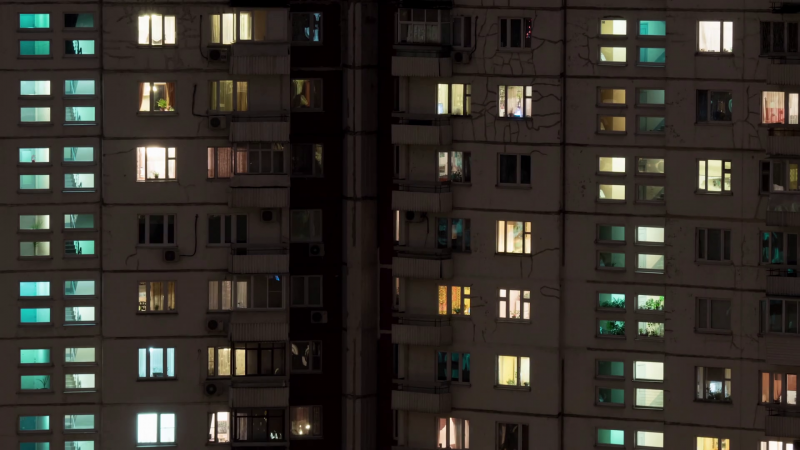 Многоэтажки ночью