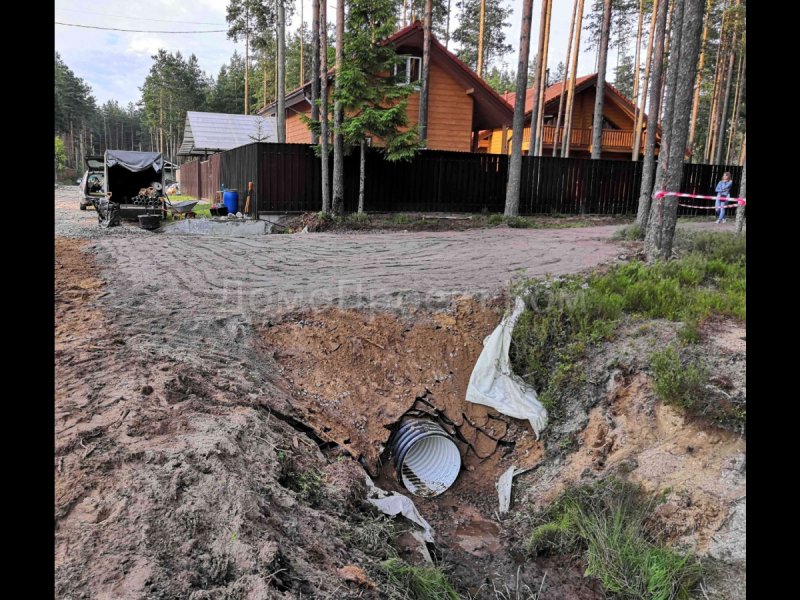 Заезд на участок через канаву Форносово