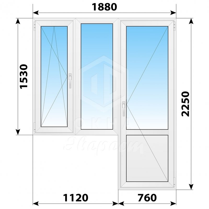 Балконная дверь 2100