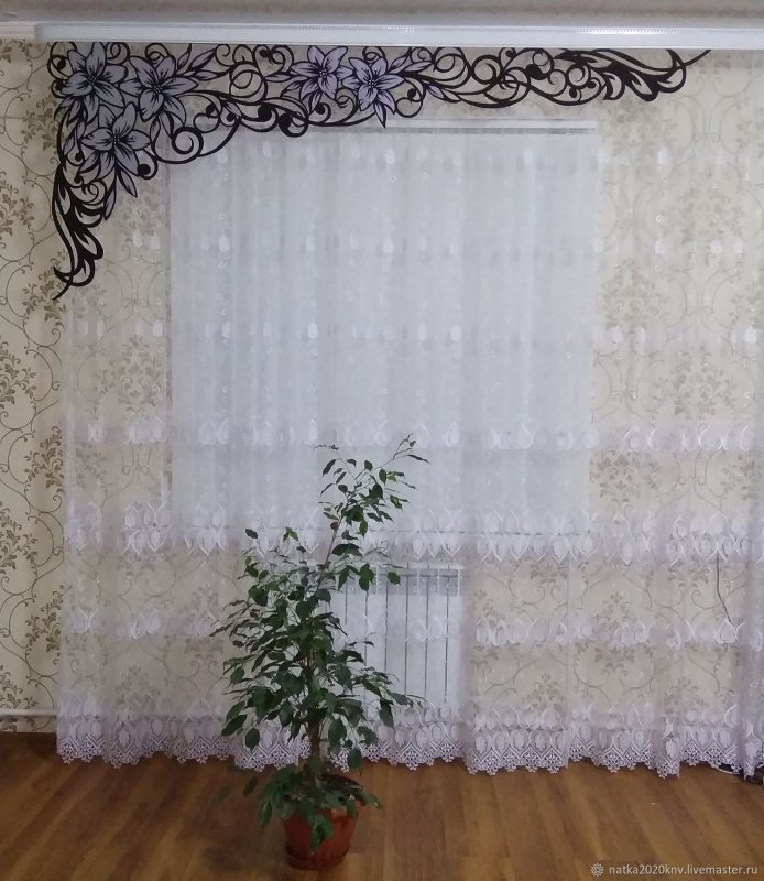 Тюль с ажурным ламбрекеном
