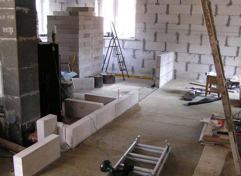 Перегородки из газобетонных блоков