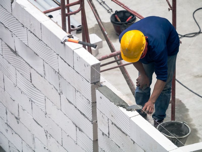 Возведение стен из газобетонных блоков