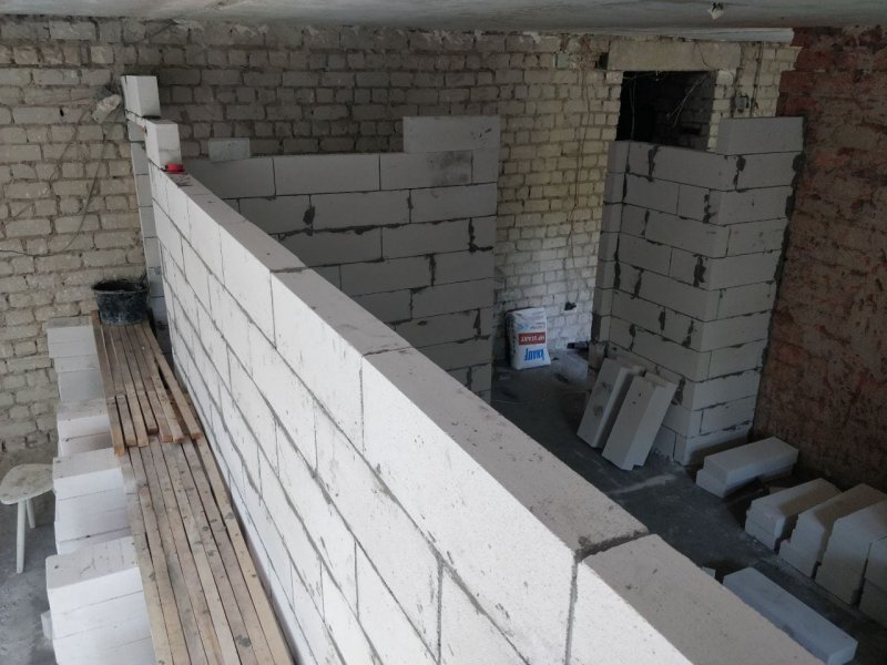 Перегородки из газосиликатных блоков