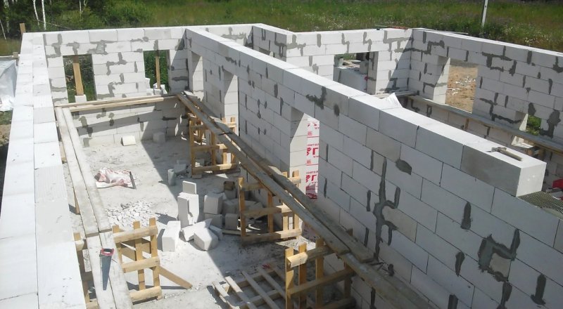 Стена из газобетонных блоков