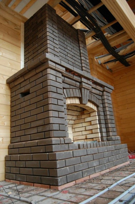 Красивые кирпичные камины