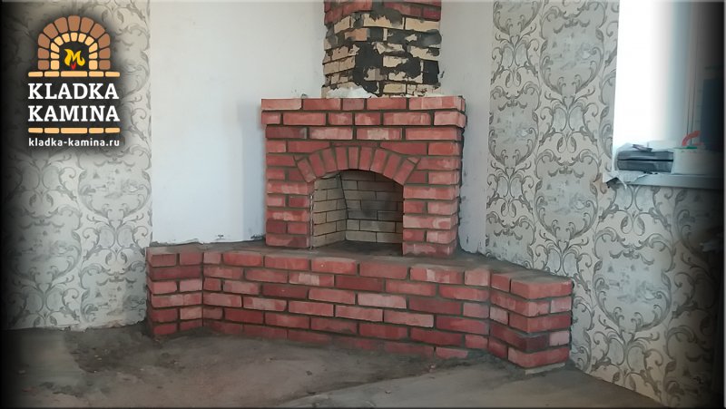 Кладка камина из бутового камня