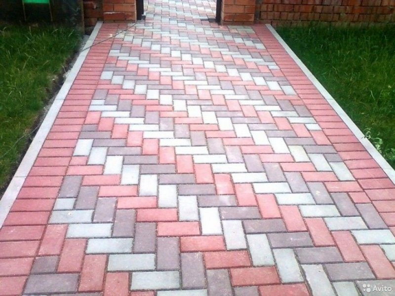 Брусчатка тротуарная 200х100х60 варианты укладки