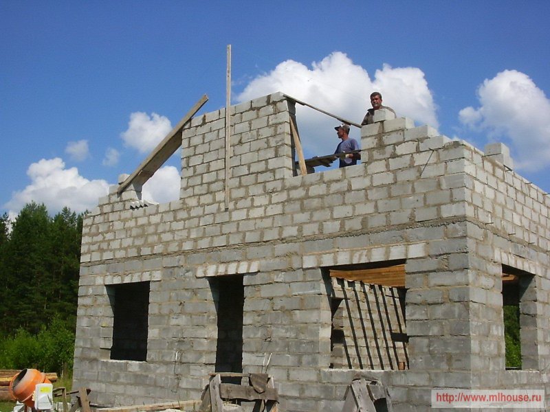 Фронтон из газоблока