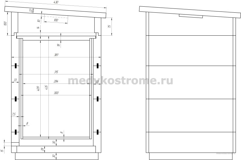 Чертежи кассетного улья Берендей