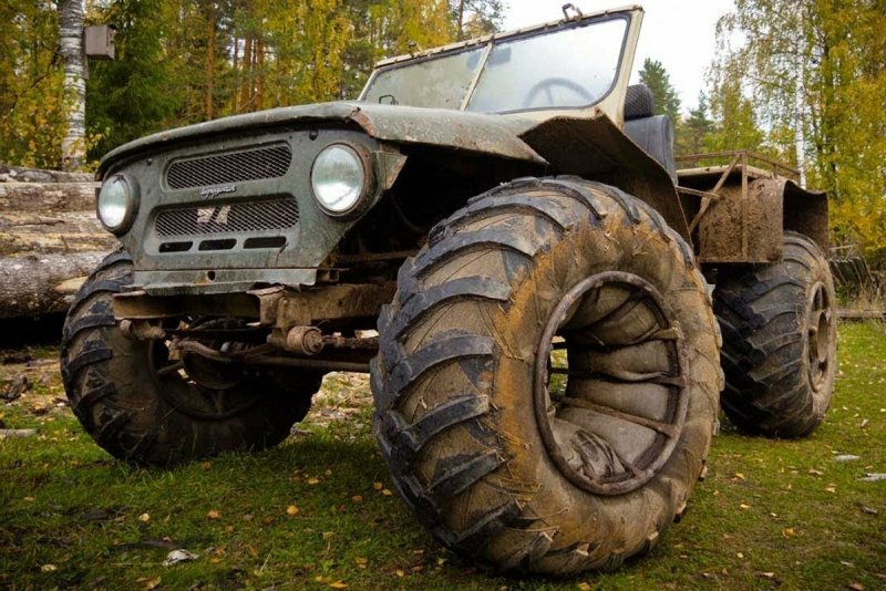 Снегоболотоход УАЗ на шинах низкого давления