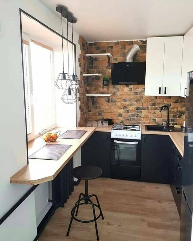 Кухня в стиле лофт 12м2