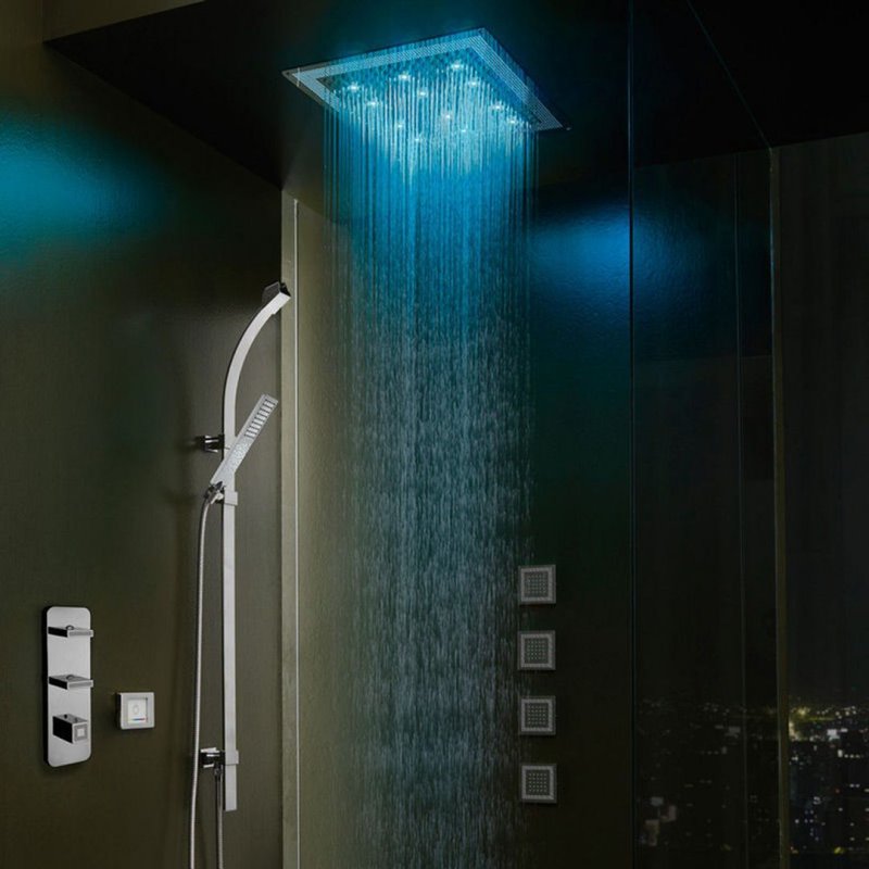 Верхний душ встраиваемый Bossini Dream 3 Sprays led Lights h38940 CR хром