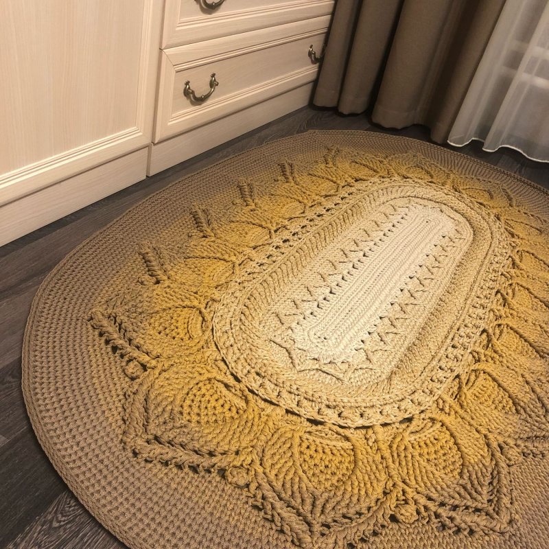 Овальный ковер из полиэфирного шнура