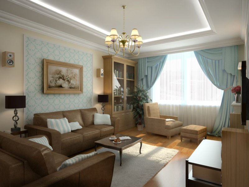 Интерьер гостинной 18кв м