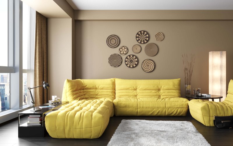 Диван Rotterdam Velvet Yellow