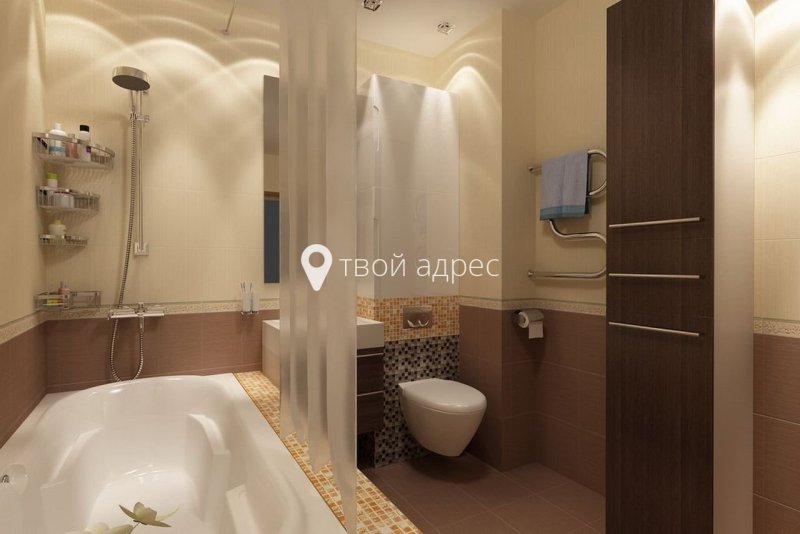 Ванная комната в двухкомнатной квартире