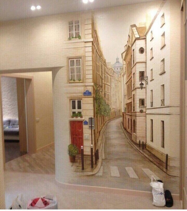 Настенная фреска в интерьере
