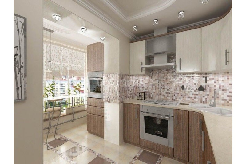 Кухня совмещенная с балконом