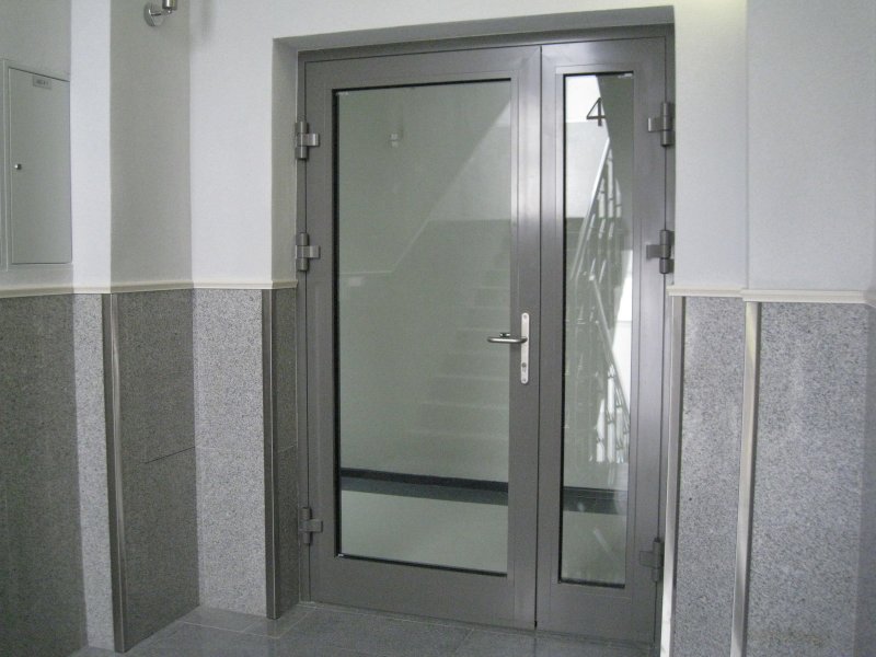 Алюминиевая дверь 900x2200 мм.