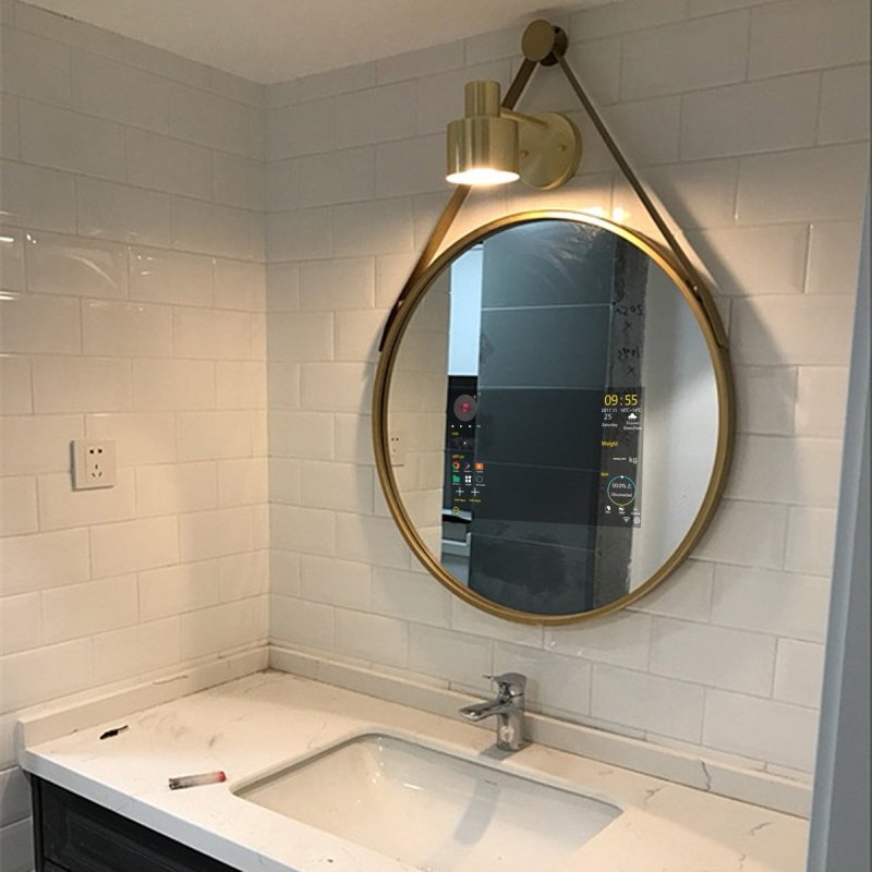 Зеркало cermin kamar mandi led kabinet bulat